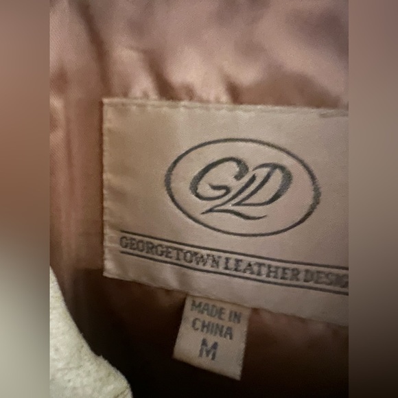 Georgetown Leather Design Women’s 100% Leather Zip Up Collared Long Sleeve Tan M - Picture 3 of 15